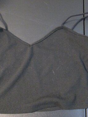 Juniors sz S black halter style top by Shein EUC